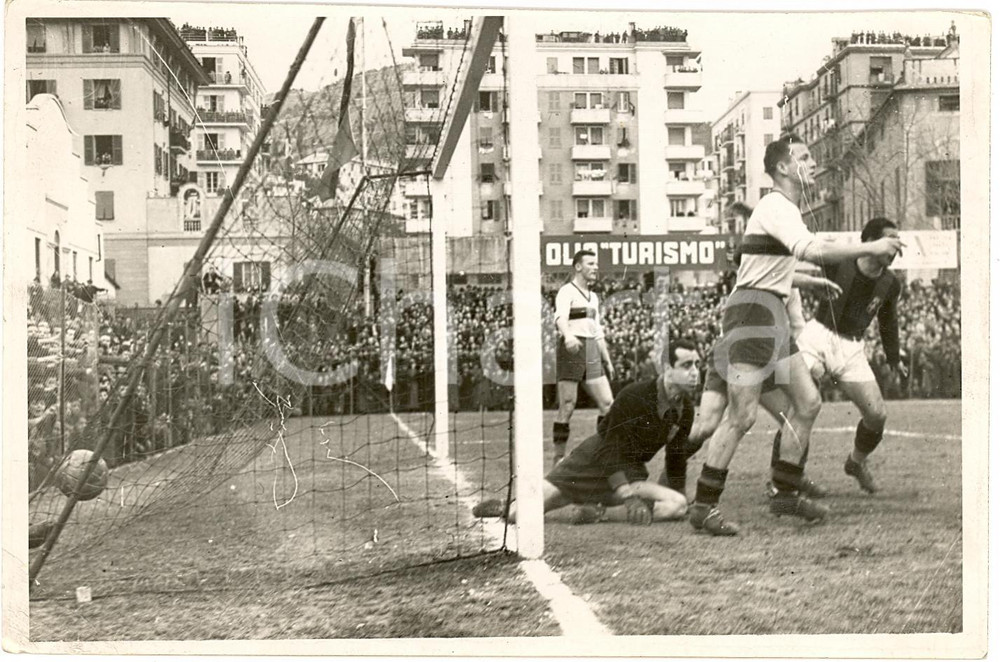 Fotografia d epoca originale 1940 Calcio GENOVA  BOLOGNA 12 FOTO Gol di Héctor Puricelli 1