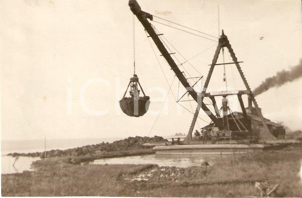 Fotografia d'epoca originale 1931 AQUILEIA (UD) Macchina movimento terra di BONIFICA 1
