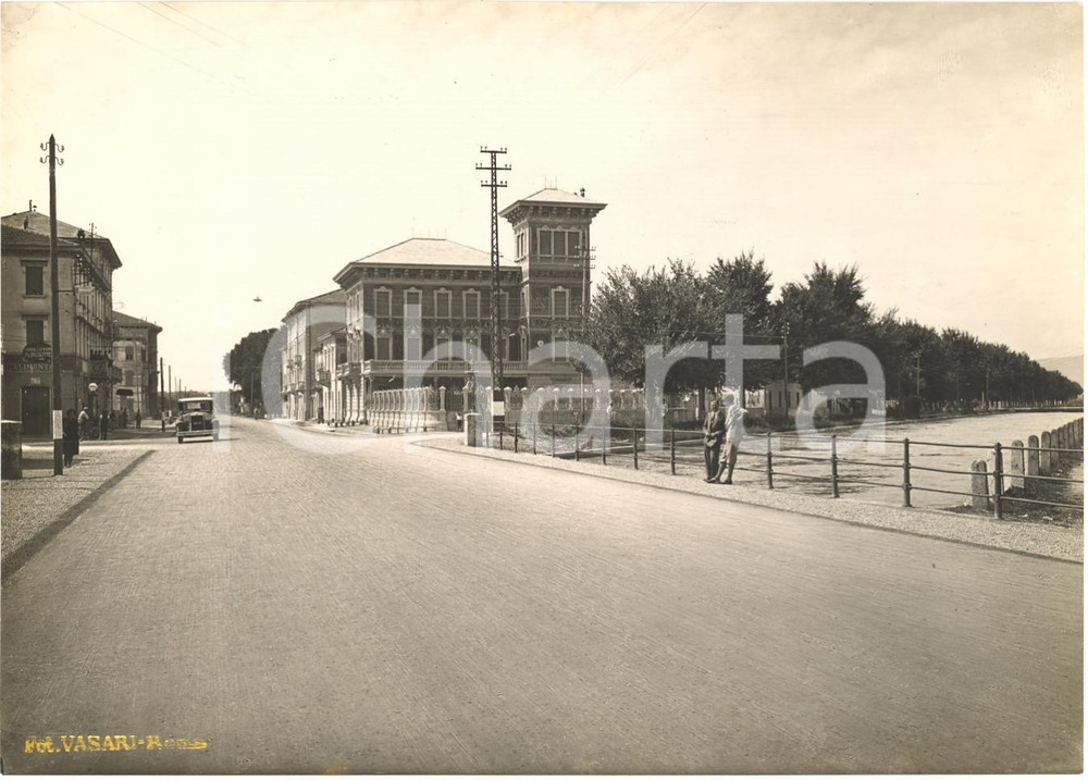 Fotografia d'epoca originale 1935 VERONA Strada confine provinciale BRESCIA animata 1
