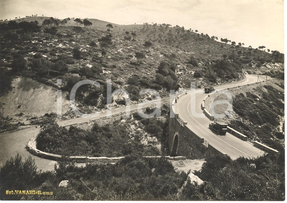 Fotografia d'epoca originale 1935 ANDORA (SV) Rettifica a Ponte delle Catene ANIMATA 1