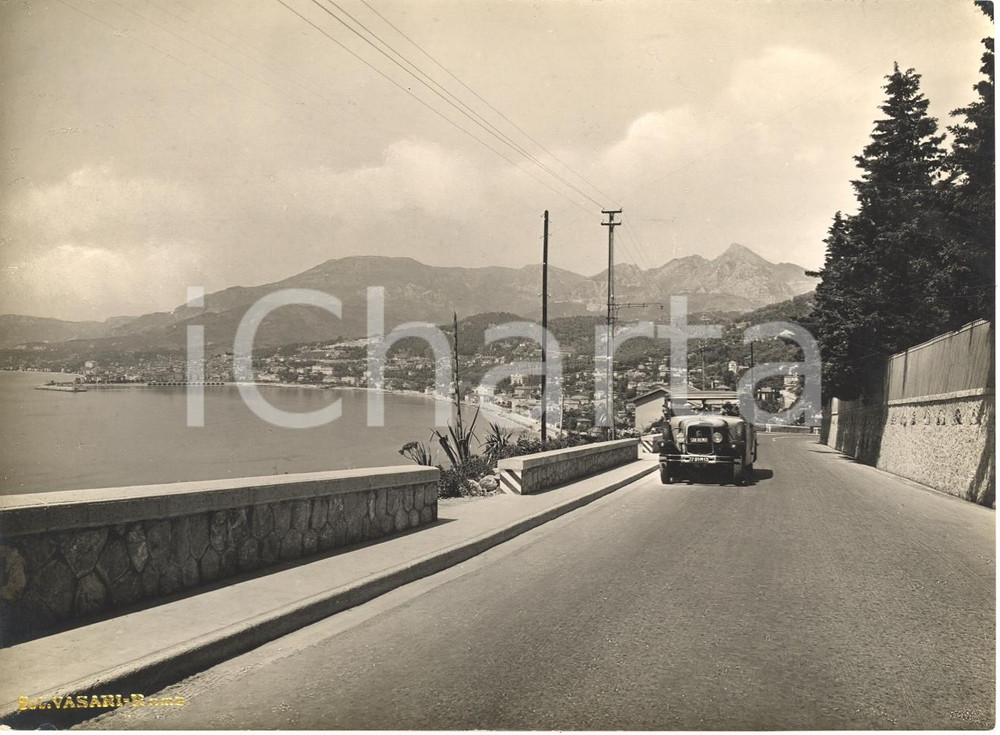 Fotografia d'epoca originale 1935 ca VENTIMIGLIA (IM) Via AURELIA a villa WORONOFF 1