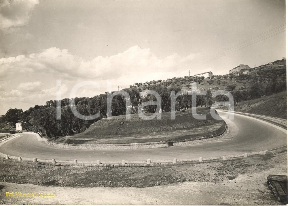 Fotografia d'epoca originale 1935 circa VICOVARO (RM) Via TIBURTINA curva a REGRESSO 1