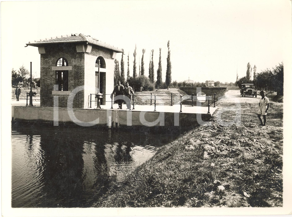 Fotografia d'epoca originale 1933 BORETTO (RE)? Impianto sollevamento Cavo di Sotto 1