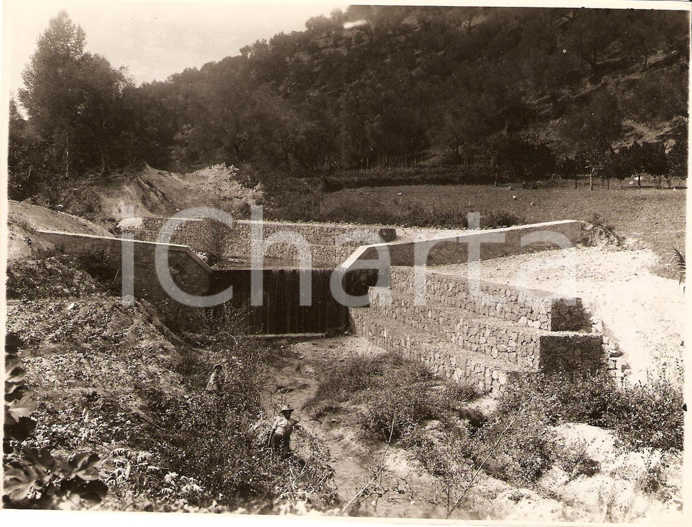 Fotografia d'epoca originale 1932 VIBO VALENTIA Sistemazione idraulica torrente TRAINITI - Foto (1) 1