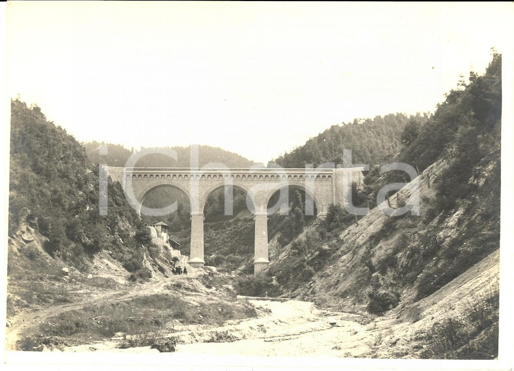 Fotografia d'epoca originale 1935 circa CATANZARO SP 15 Viadotto su torrente FILESI 1