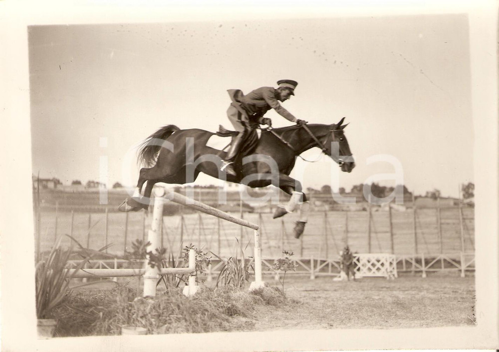 Fotografia d'epoca originale 1934 SANREMO Salto Francesco FORQUET e cavallo MAREMMA 1