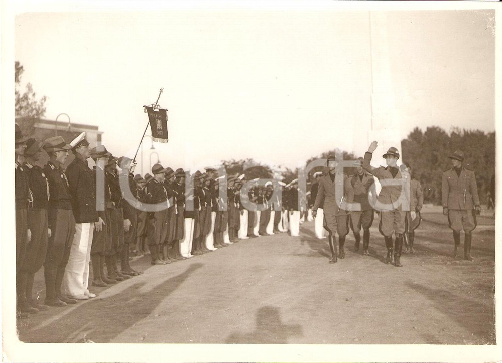Fotografia d'epoca originale 1933 ROMA Renato RICCI rivista cadetti Foro MUSSOLINI 1