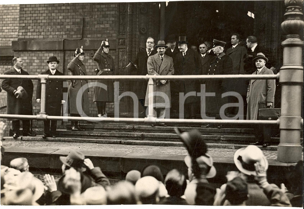 Fotografia d'epoca originale 1931 BERLINO Ministro Dino GRANDI in visita ufficiale 1