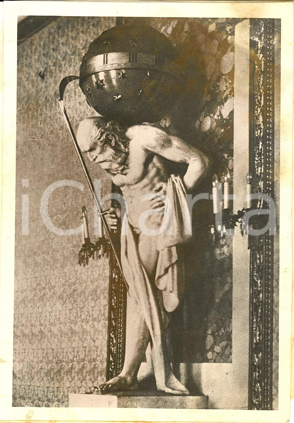 Fotografia d'epoca originale 1935 VARSAVIA Statua di CRONOS di Jacopo MONALDI Foto 1