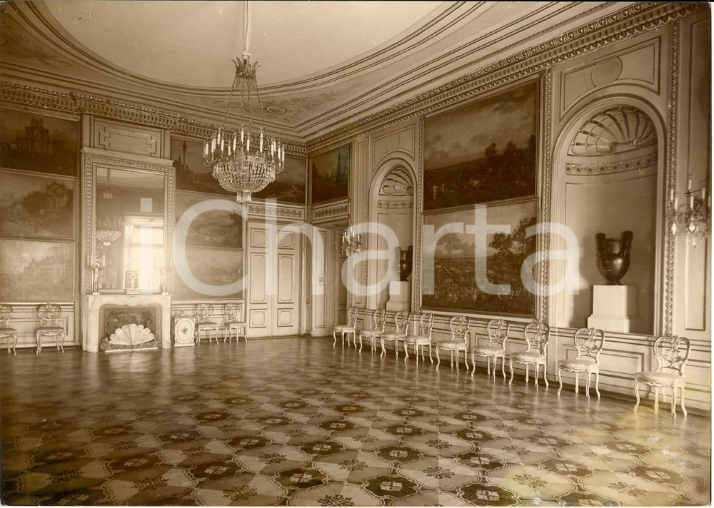 Fotografia d'epoca originale 1938 VARSAVIA La sala CANALETTO a Palazzo Reale FOTO 1