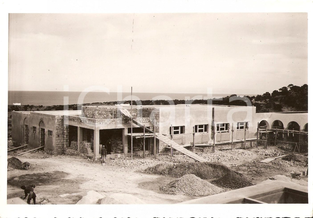 Fotografia d epoca originale 1939 ELATRUM LIBIA Costruzione alloggi insegnanti villaggio musulmano FOTO 1