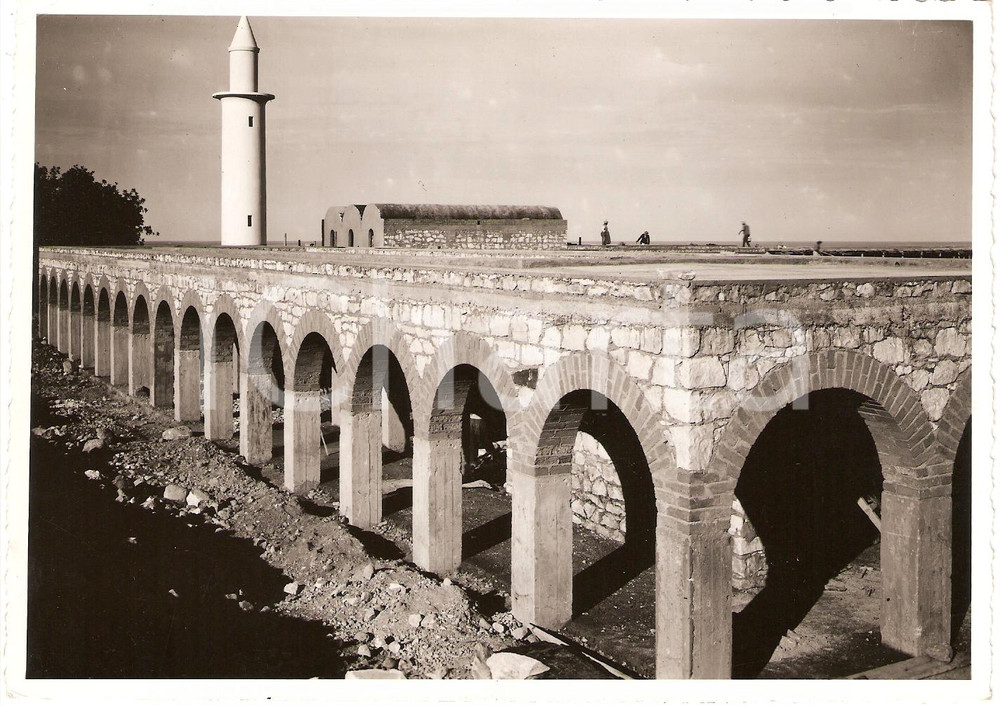 Fotografia d epoca originale 1939 ELGLAA LIBIA Nuovo mercato e moschea del villaggio Fotografia ANIMATA 1