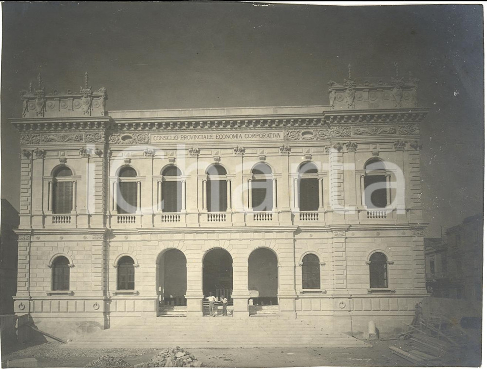Fotografia d epoca originale 1937 SIRACUSA Costruzione sede Consiglio Provinciale dell Economia Corporativa 1