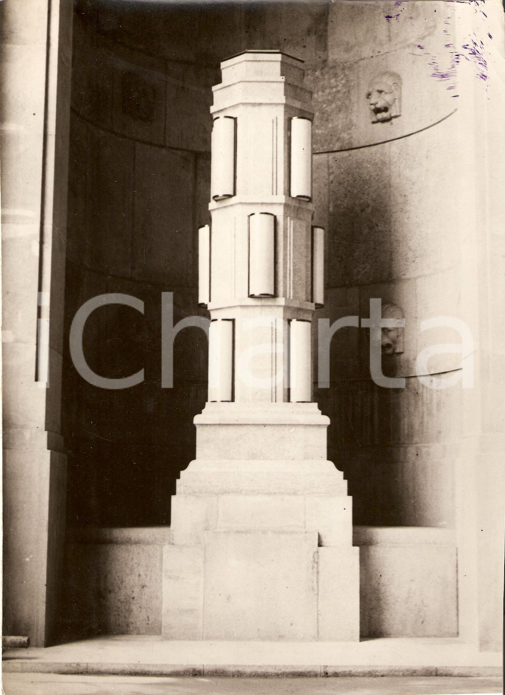 Fotografia d'epoca originale 1933 MILANO lampadari all'ingresso Stazione Centrale 1