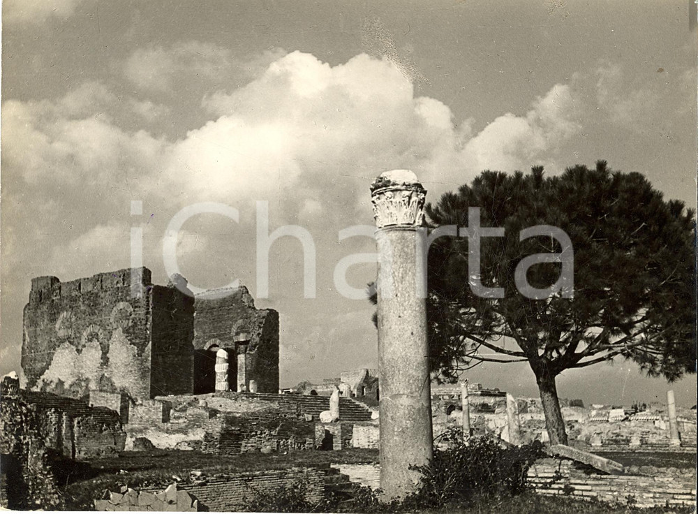 Fotografia d'epoca originale 1938 OSTIA Rovine cittÃ  antica presso CAMPIDOGLIO Foto 1