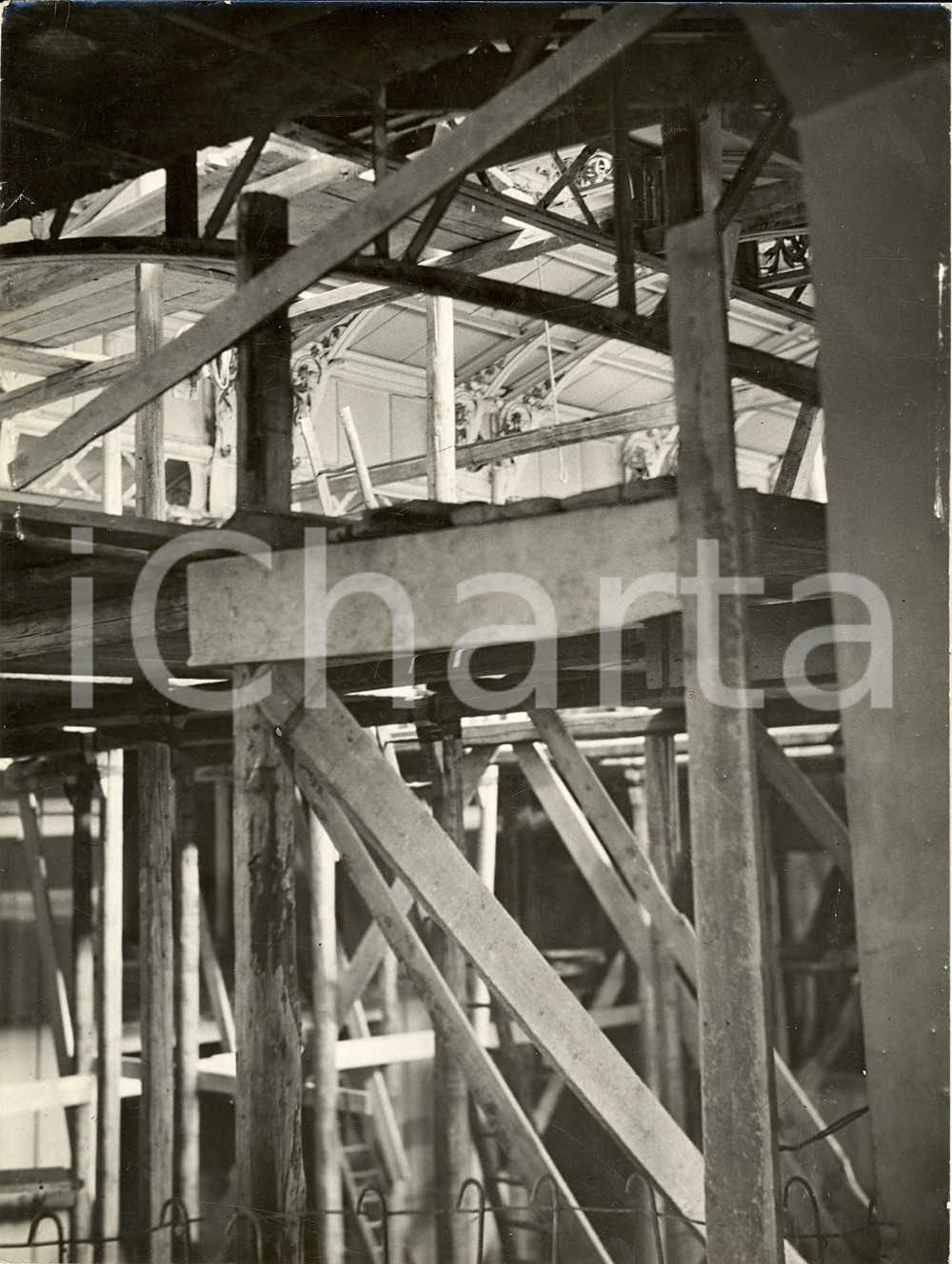 Fotografia d'epoca originale 1938 MILANO Le impalcature del nuovo TEATRO LIRICO *Fotografia 1