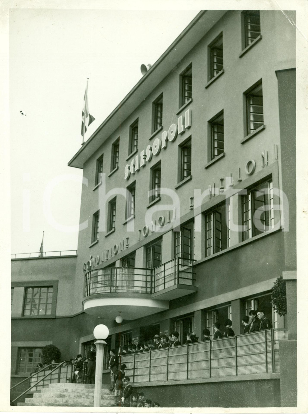 Fotografia d epoca originale 1934 ca SELVINO BG Inaugurazione nuova sede SCIESOPOLI 1