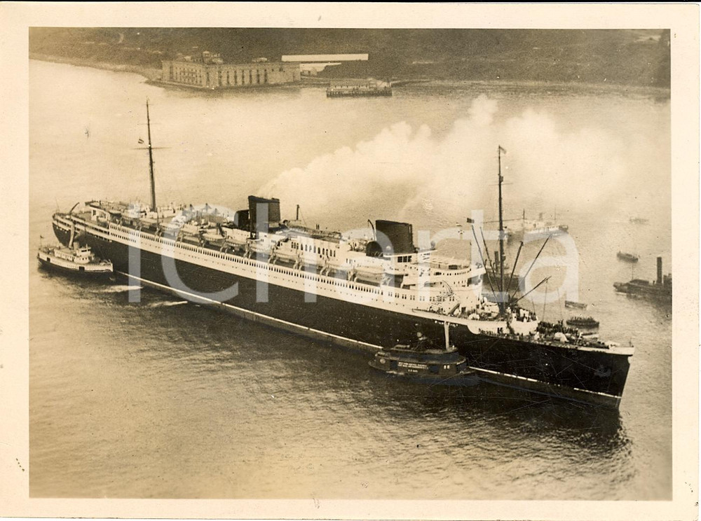 Fotografia d epoca originale 1939 GERMANIA Transatlantico tedesco BREMEN Vera FOTO 1