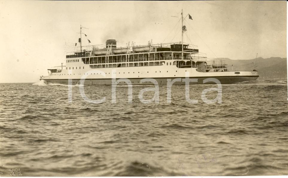 Fotografia d'epoca originale 1931 REGGIO CALABRIA? Ferry-boat SCILLA in navigazione 1