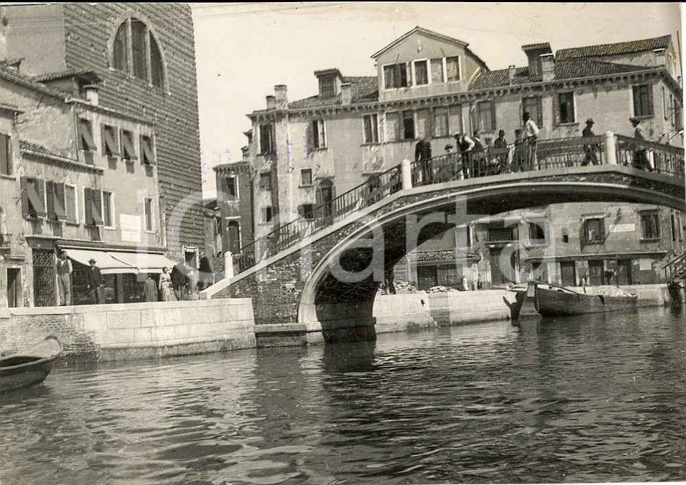 Fotografia d epoca originale 1933 VENEZIA Il ponte di SAN PANTALON sul rio nuovo 1