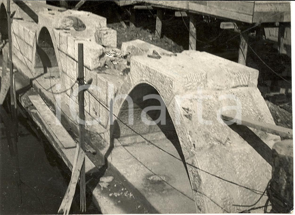 Fotografia d epoca originale 1933 VENEZIA Lavori di costruzione del ponte per MESTRE Fotografia 1