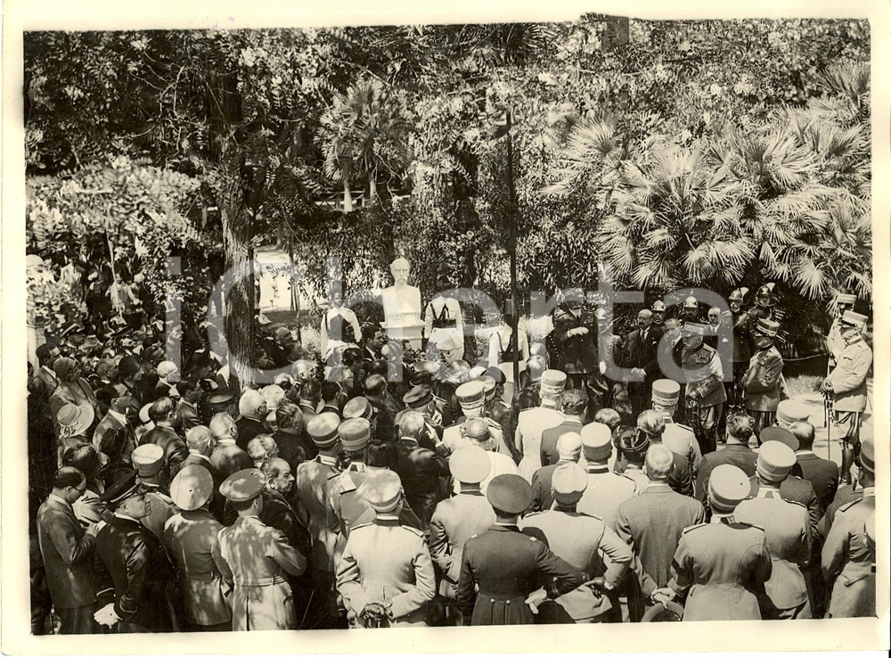 Fotografia d'epoca originale 1932 ROMA Inaugurazione busto Gen. Antonio BALDISSERA 1