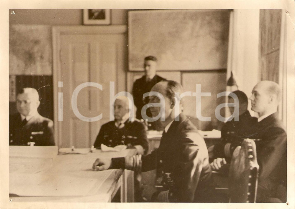 Fotografia d'epoca originale 1942 POLO NORD WW2 Ammiraglio Hermann BOEHM ispeziona Zona Polare Artica *FOTO 1