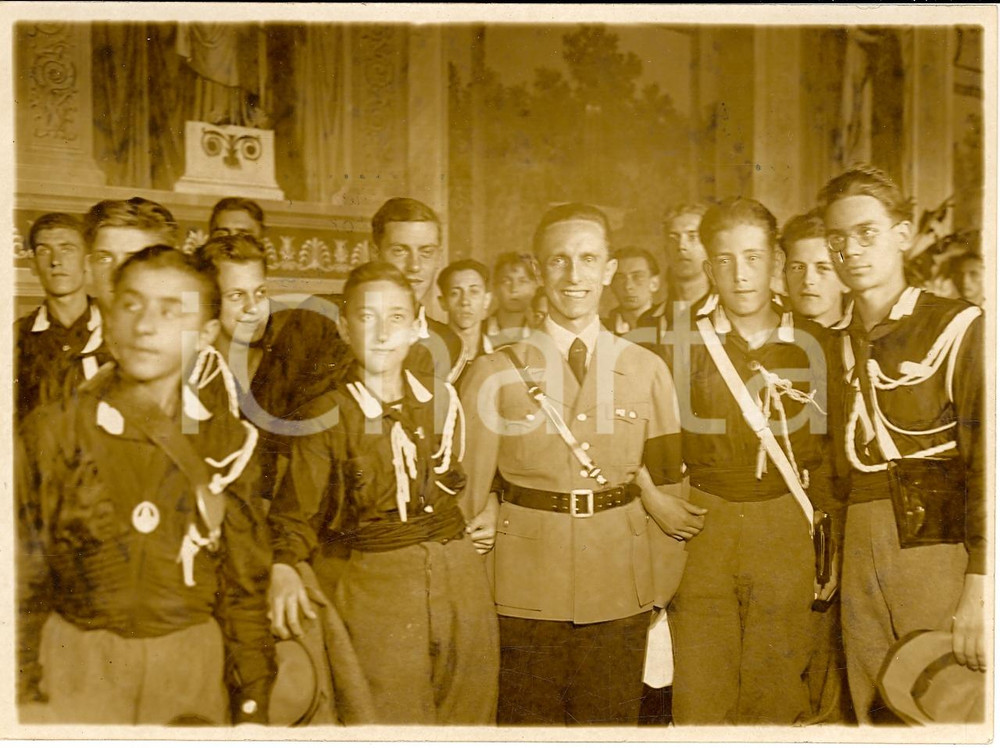 Fotografia d'epoca originale 1940 BERLINO Joseph GOEBBELS riceve fascisti italiani 1