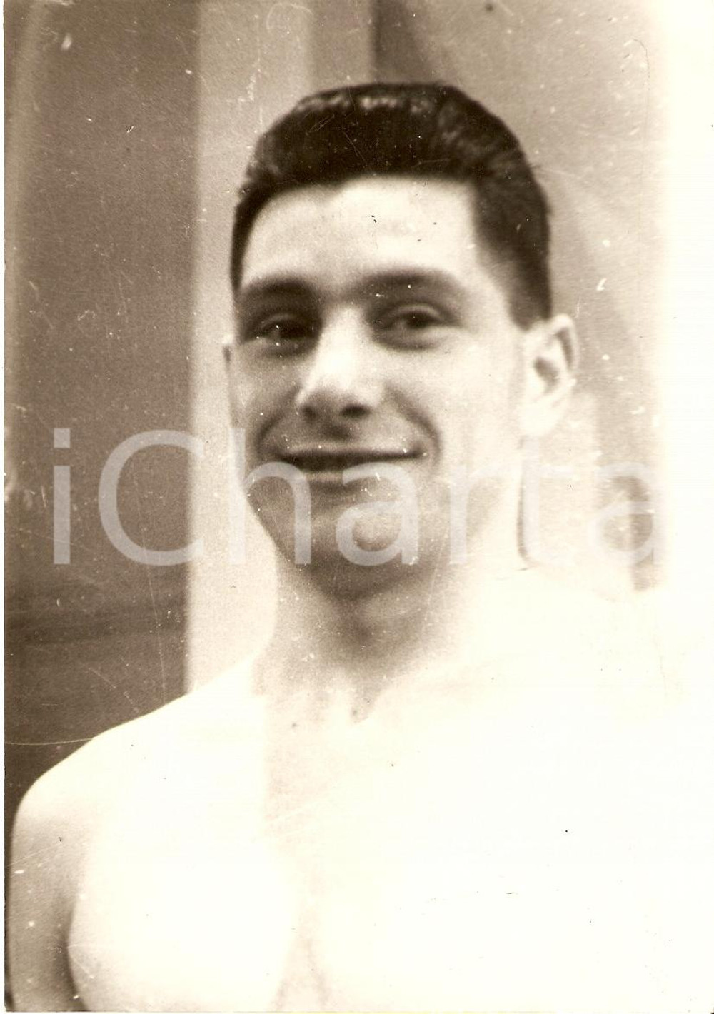 Fotografia d'epoca originale 1940 circa PUGILATO Ritratto del pugile CHIESA Pesi massimi *Foto 10x15 cm 1