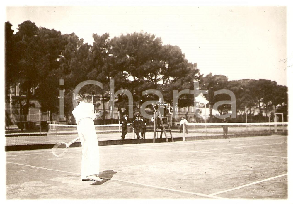 Fotografia d'epoca originale 1935 circa LIVORNO Gara tennis Regia Accademia Navale 1