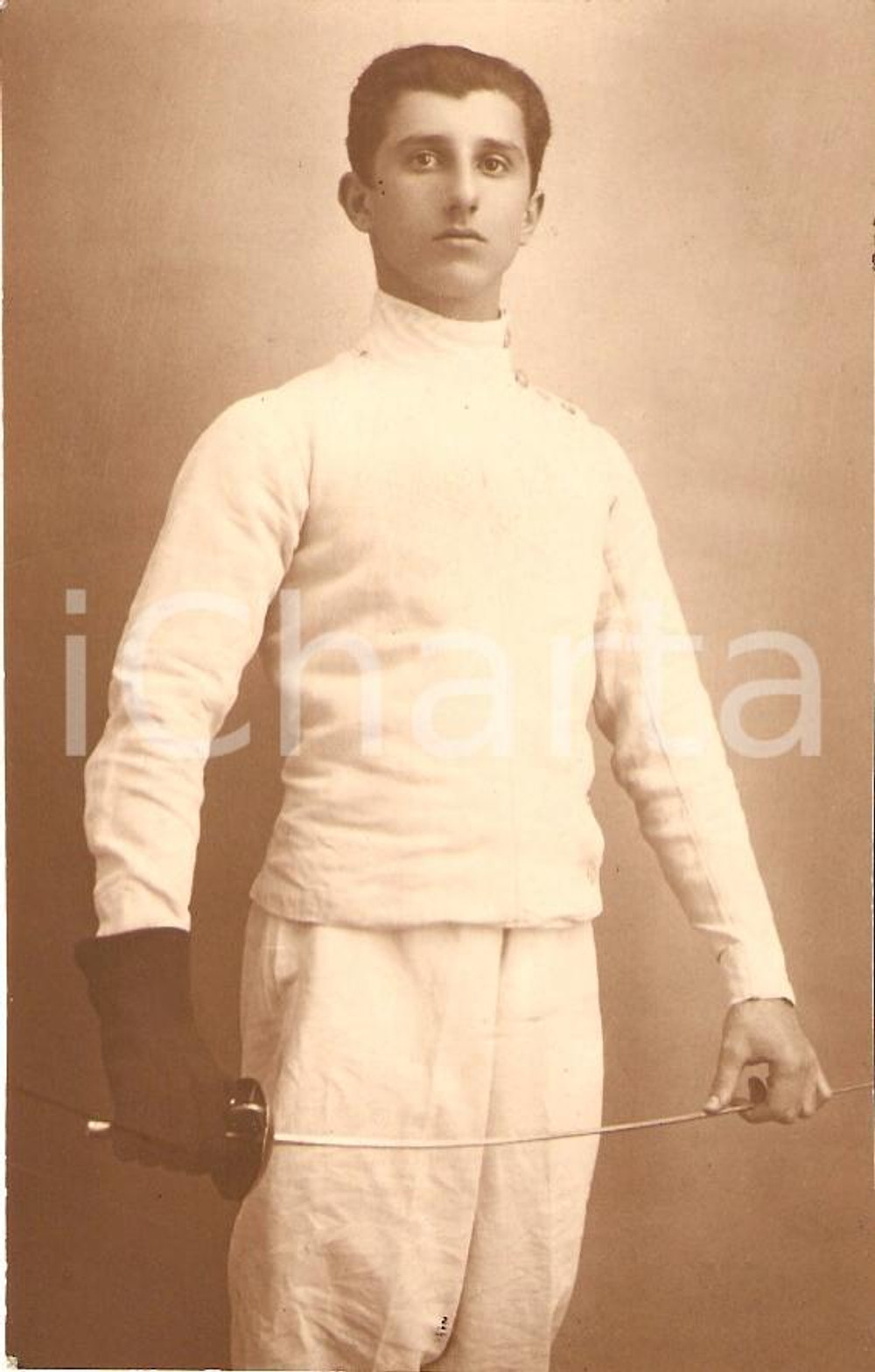 Fotografia d'epoca originale 1930 circa SCHERMA L'avanguardista Giulio VENEZIA Foto 1