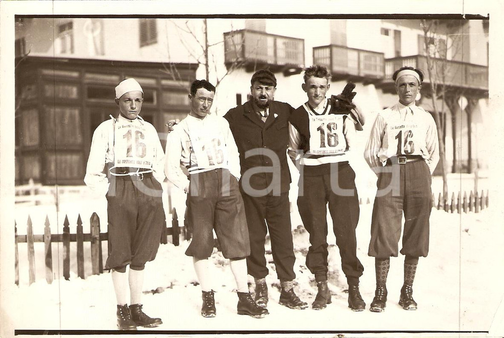 Fotografia d'epoca originale 1931 CORTINA? Campionato Valli d'Italia GAZZETTA SPORT 1