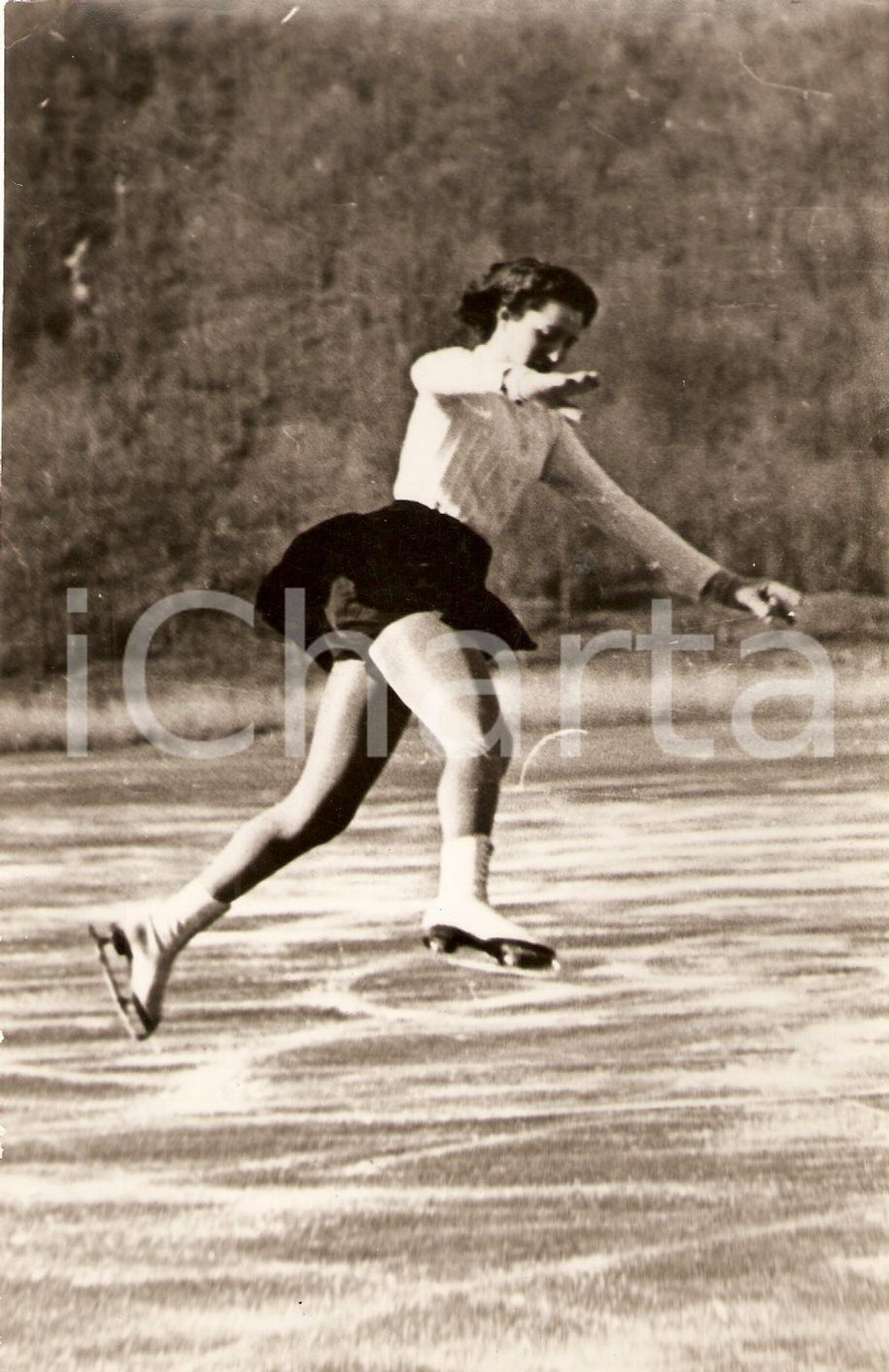 Fotografia d'epoca originale 1939 MILANO Littoriali del ghiaccio Anna Maria CELOTTI 1