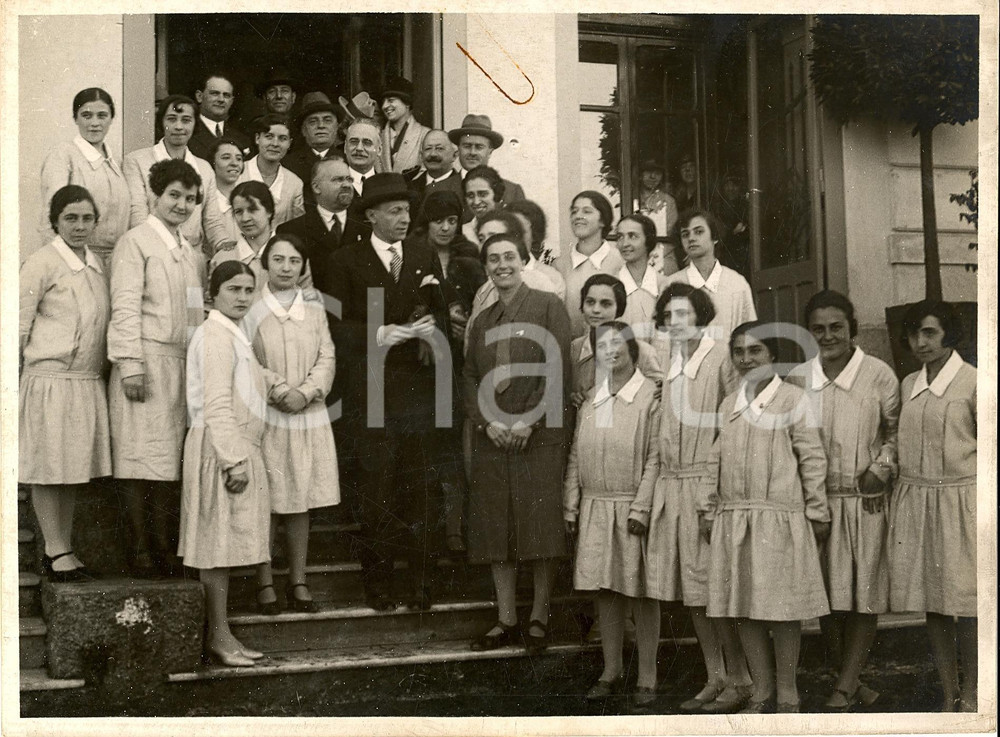 Fotografia d'epoca originale 1928 ROMA SANT'ALESSIO Augusto TURATI inaugura scuola femminile agricoltura FOTO 1