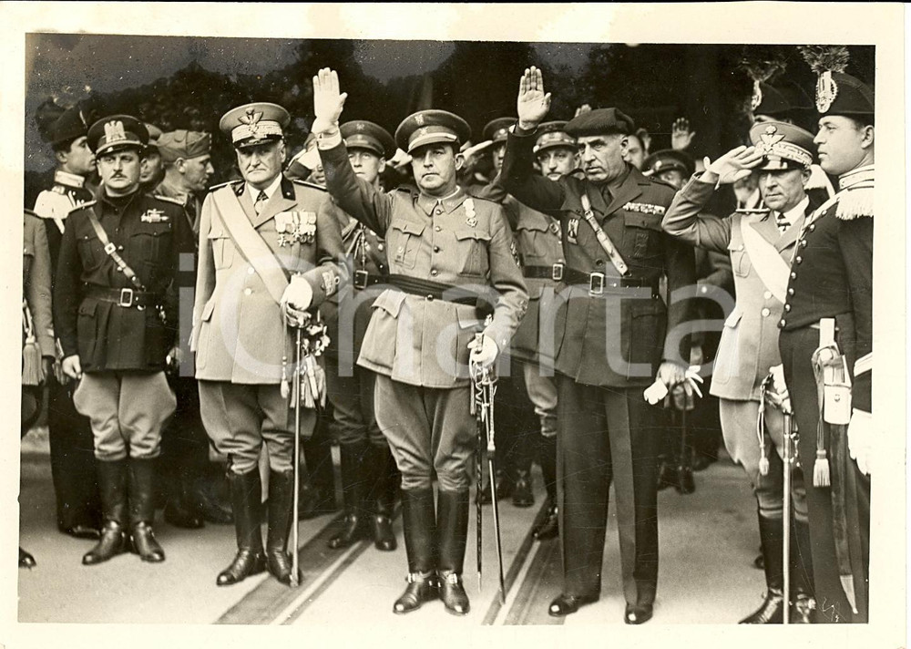 Fotografia d'epoca originale 1939 ROMA Missione Militare Spagnola reduce dal Viaggio negli USA *Fotografia 1
