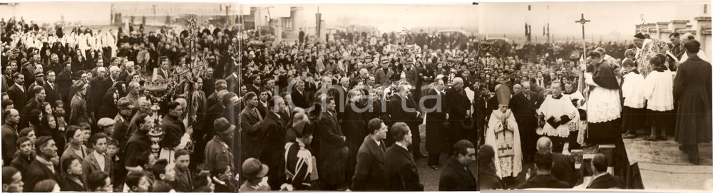 Fotografia d epoca originale 1936 OPERA MI Cardinal SCHUSTER a posa prima pietra nuova chiesa Fotografia 1