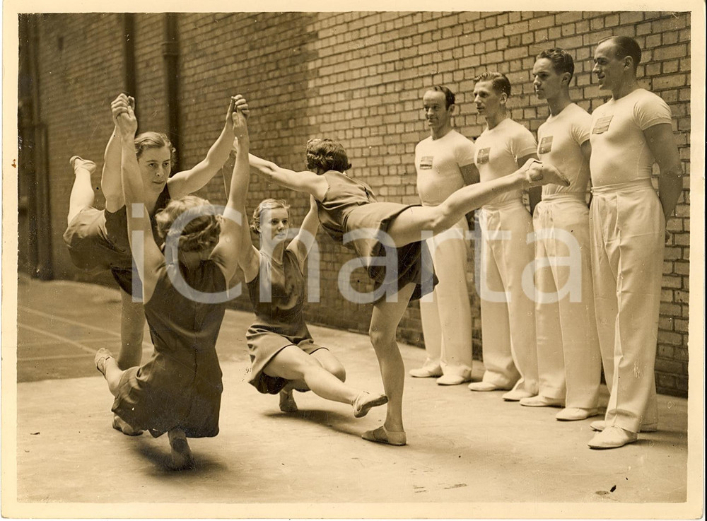 Fotografia d'epoca originale 1938 ATLETICA Prove coreografia ginnastica artistica 1