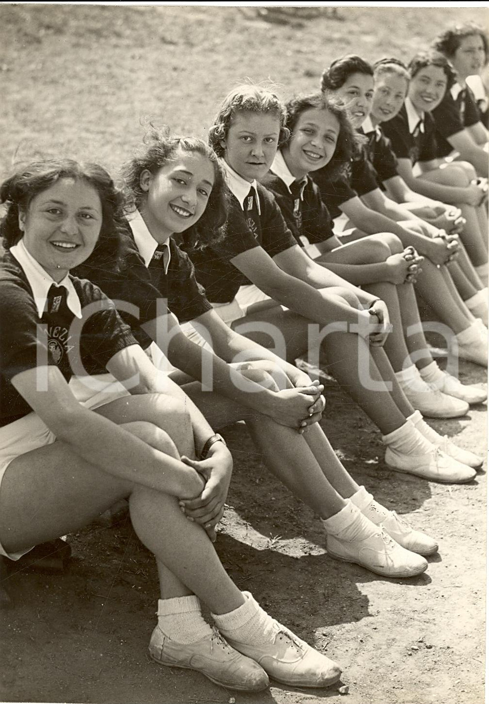 Fotografia d'epoca originale 1938 VENEZIA Squadra femminile GIL *Concorso atletico 1