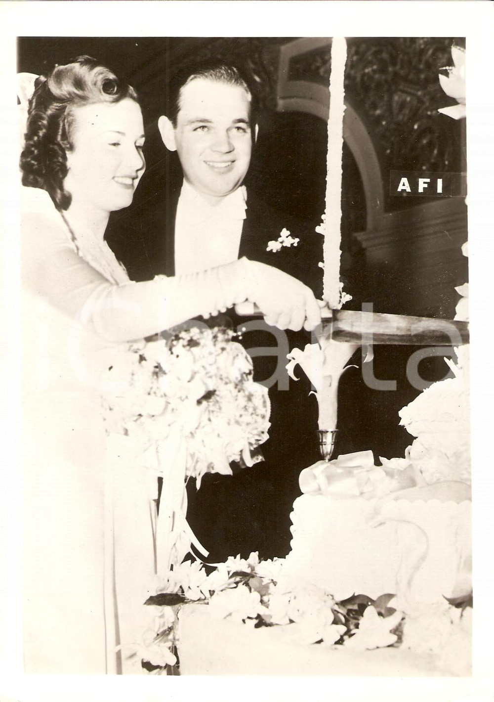 Fotografia d'epoca originale 1941 SAN DIEGO (USA) Matrimonio attrice DEANNA DURBIN 1