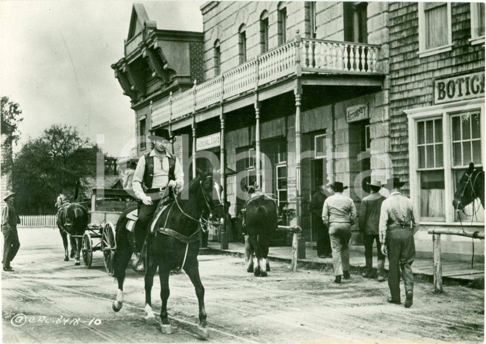 Fotografia d'epoca originale 1957 DOMINO KID Foto scena con Rory CALHOUN a cavallo 1