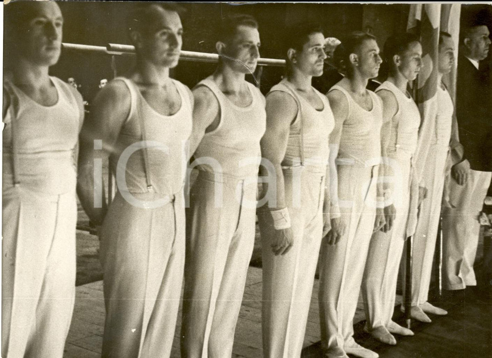 Fotografia d'epoca originale 1936 MILANO Atletica ITALIA-GERMANIA Squadra tedesca 1