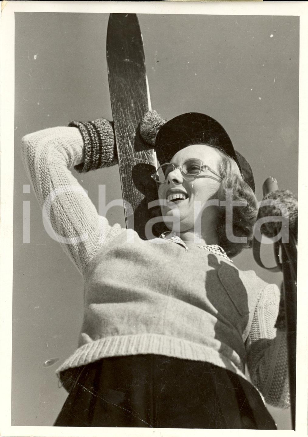 Fotografia d'epoca originale 1938 CORTINA D'AMPEZZO Torna neve su stazioni invernali 1