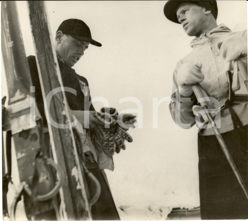 Fotografia d'epoca originale 1940 SCI CORTINA Wilhelm WALCH con l'allenatore *Photo 1