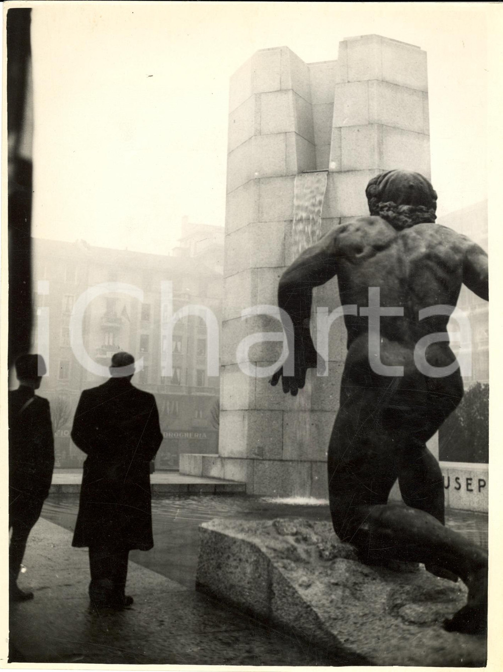 Fotografia d'epoca originale 1936 MILANO Inaugurazione monumento scultore Giuseppe GRANDI *Fotografia 1