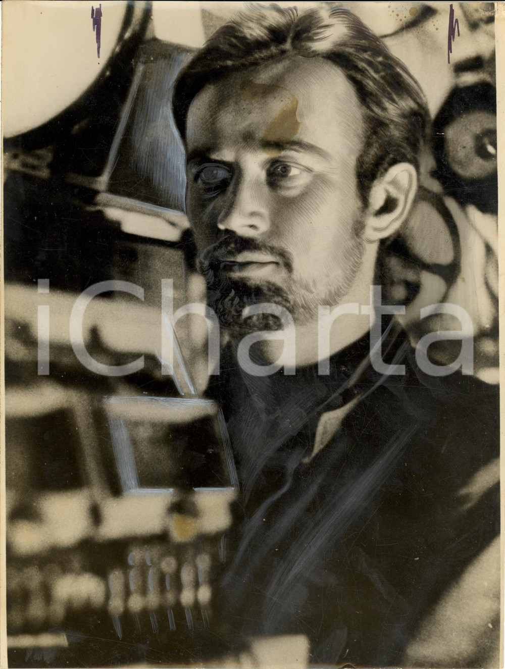 Fotografia d'epoca originale 1943 GUERRA NAVALE WW2 Guardia su sottomarino tedesco DIESEL *Fotografia 1