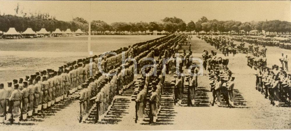 Fotografia d'epoca originale 1941 TOKYO (JAPAN) Truppe giapponesi schierate in campo Fotografia 1