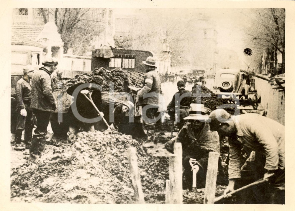 Fotografia d'epoca originale 1939 CINA Guerra giapponese Ricostruzione zone occupate 1