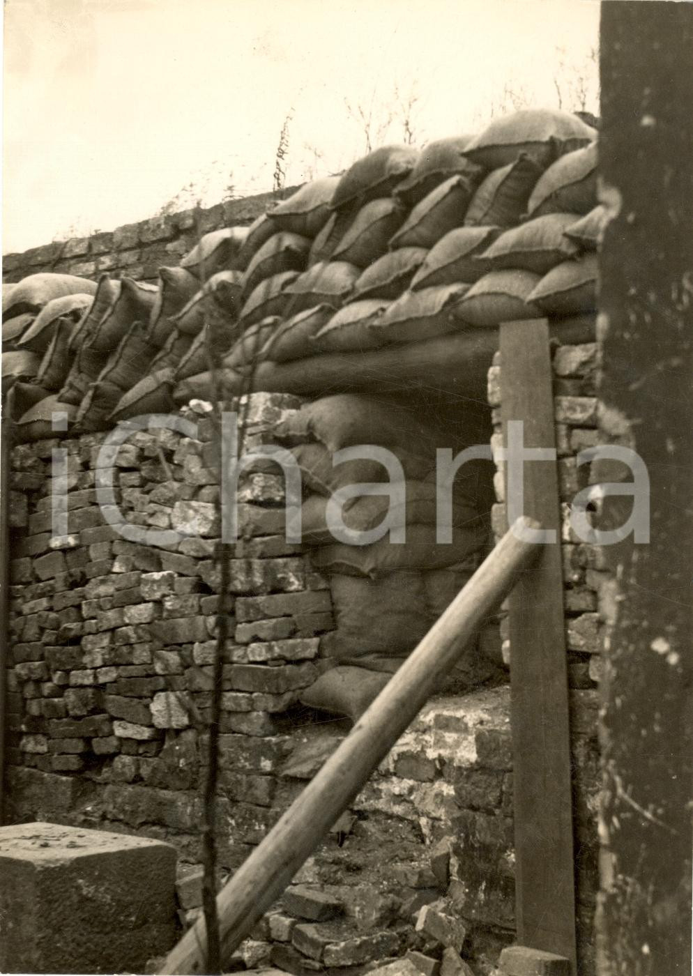 Fotografia d epoca originale 1938 LONGHAI Sino-Japanese War Trincee sotto ferrovia 1
