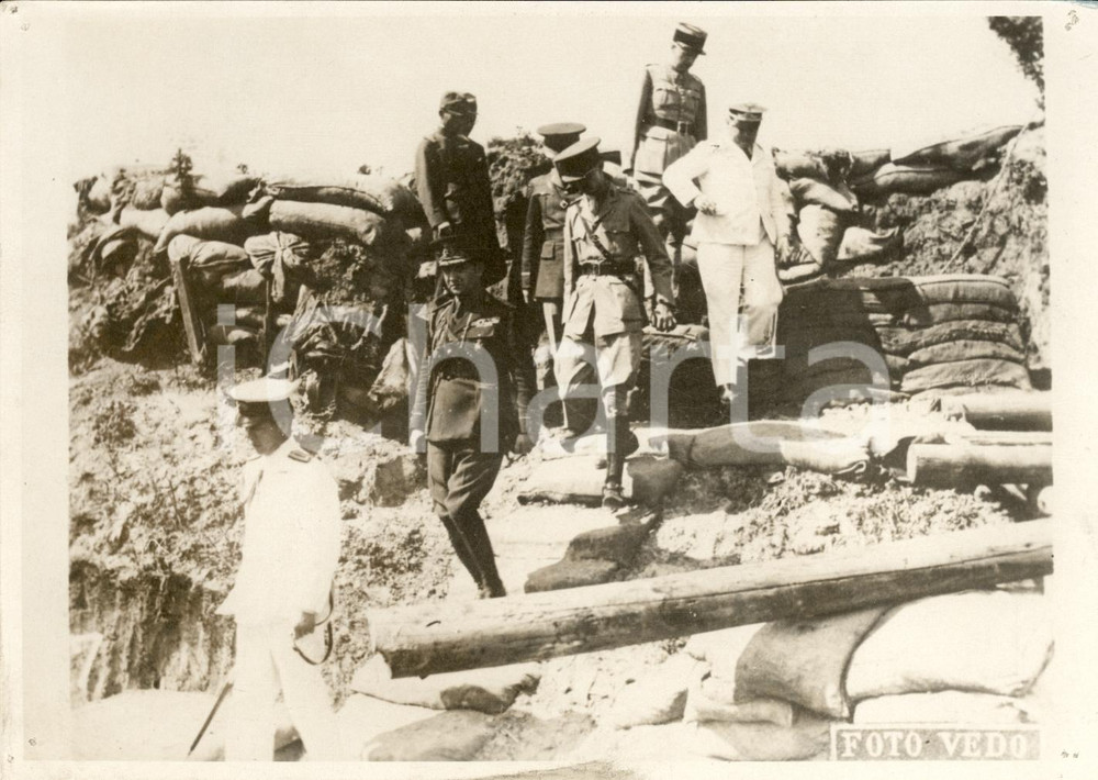 Fotografia d epoca originale 1938 CINA Ufficiali Stato Maggiore giapponese visitano campo di battaglia Foto 1
