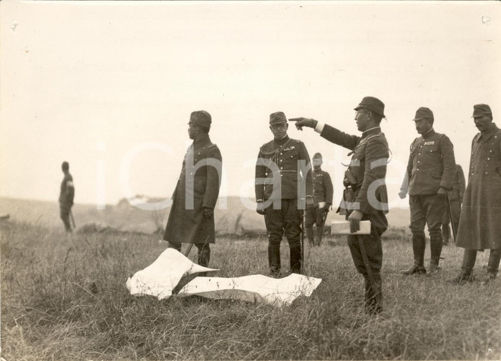 Fotografia d epoca originale 1939 CINA Guerra CINOGIAPPONESE Stato maggiore giapponese esamina terreno Foto 1